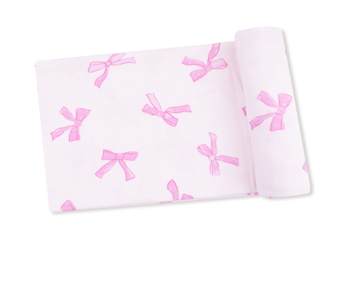 ANGEL DEAR PRETTY BOWS SWADDLE BLANKET