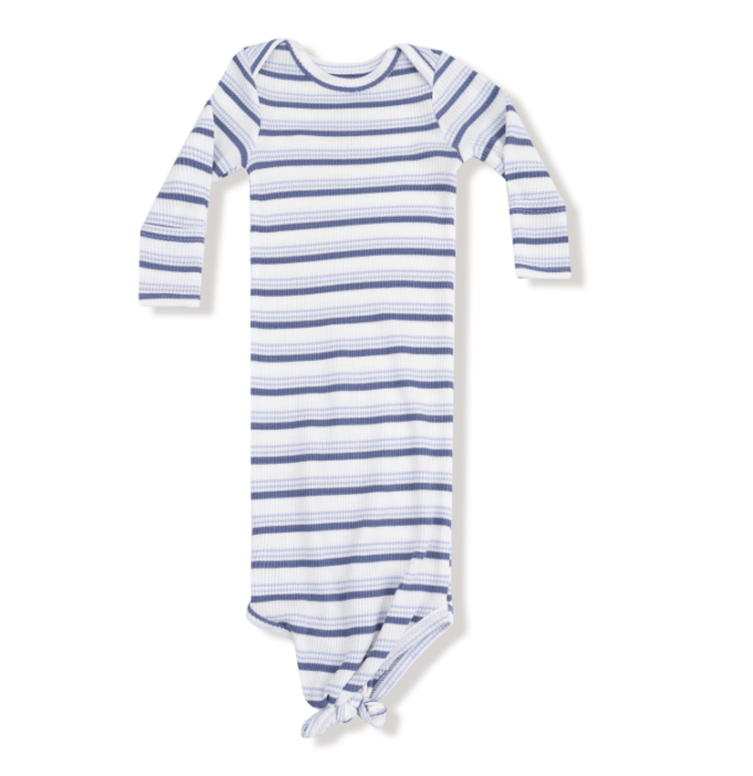 ANGEL DEAR VINTAGE STRIPE BLUE KNOTTED GOWN