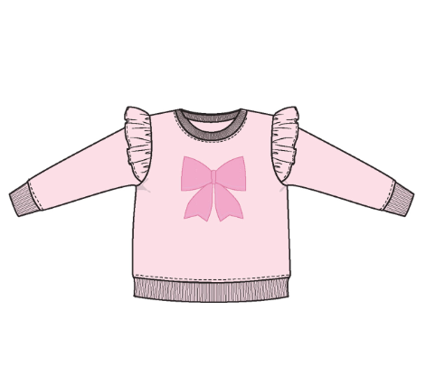 ANGEL DEAR FRENCH TERRY PRETTY BOWS SWEATSHIRT WITH BOW APPLIQUE