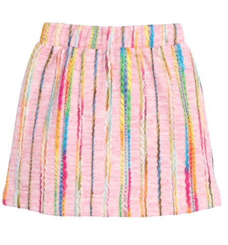 BISBY MINI SKIRT WAVY PINK MULTI WOOL