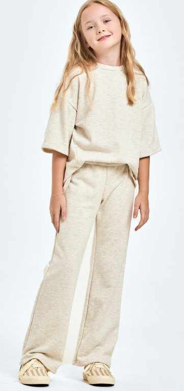GOOD GIRL LIGHT GREY COTTON FRENCH TERRY PANT SET