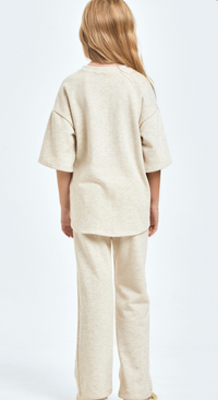 GOOD GIRL LIGHT GREY COTTON FRENCH TERRY PANT SET