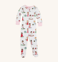 TBBC NOELLE'S NIGHT NIGHT FOOTIE HOLIDAY PATIENCE AND PRAYERS PALM BEACH PINK