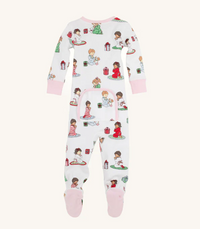 TBBC NOELLE'S NIGHT NIGHT FOOTIE HOLIDAY PATIENCE AND PRAYERS PALM BEACH PINK