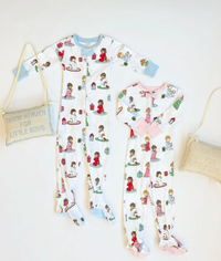TBBC NOELLE'S NIGHT NIGHT FOOTIE HOLIDAY PATIENCE AND PRAYERS PALM BEACH PINK