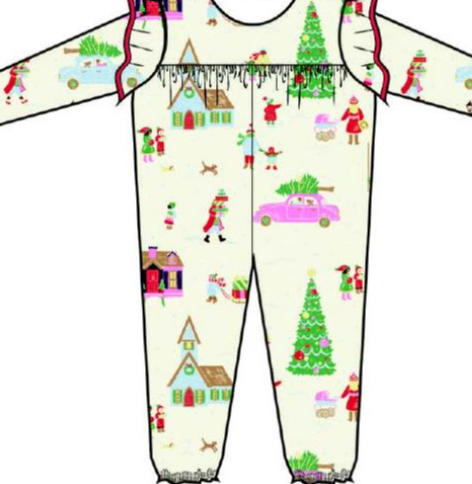 TBBC LEIGH ANN ANGEL SLEEVE ROMPER MAKE THE SEASON BRIGHT