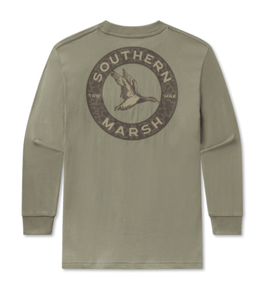 SOUTHERN MARSH YOUTH LS  INFLIGHT CAMO TEE STONEWALL OLIVE