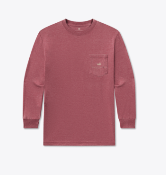 SOUTHERN MARSH YOUTH LS SEAWASH TEE RUT CRIMSON