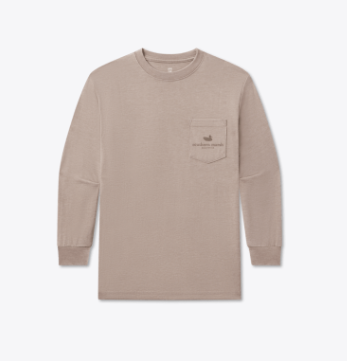 SOUTHERN MARSH YOUTH LS SEAWASH TEE FIELD SKETCHES BURNT TAUPE