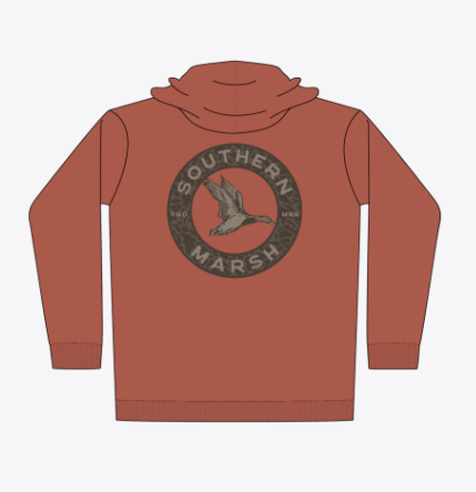 SOUTHERN MARSH YOUTH SURFSIDE HOODIE INFLIGHT CAMO WASHED RED