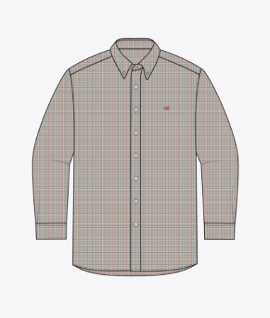 SOUTHERN MARSH YOUTH DYER PERFORMANCEE GINGHAM DRESS SHIRT BURNT TAUPE & DARK OLIVE