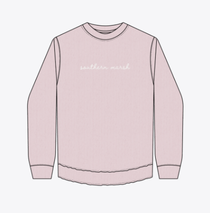 SOUTHERN MARSH YOUTH TERRA TEXTURED VINTAGE SWEATER PINK