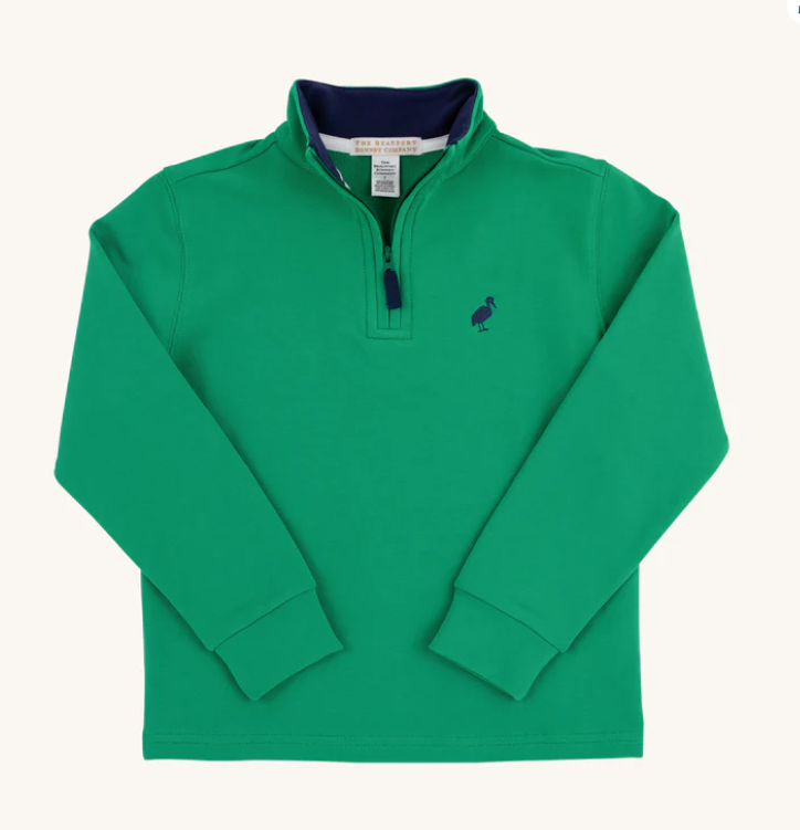 TBBC HAYWORD HALF-ZIP KIAWAH KELLY GREEN/NANTUCKET NAVY