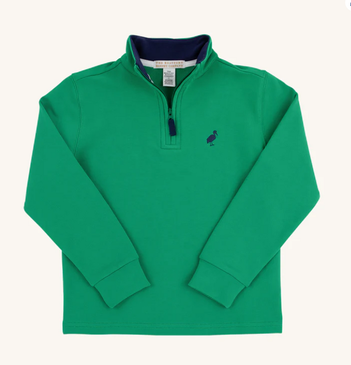 TBBC HAYWORD HALF-ZIP KIAWAH KELLY GREEN/NANTUCKET NAVY