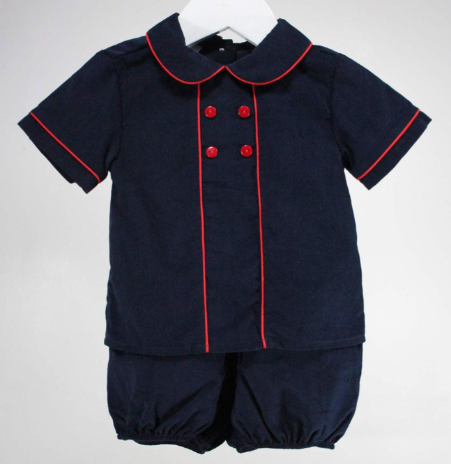 BABY BLESSINGS NAVY AND RED MICHAEL SET
