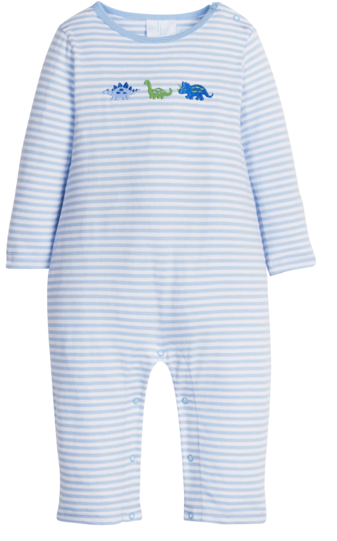LITTLE ENGLISH EMBROIDERED ROMPER DINOSAUR