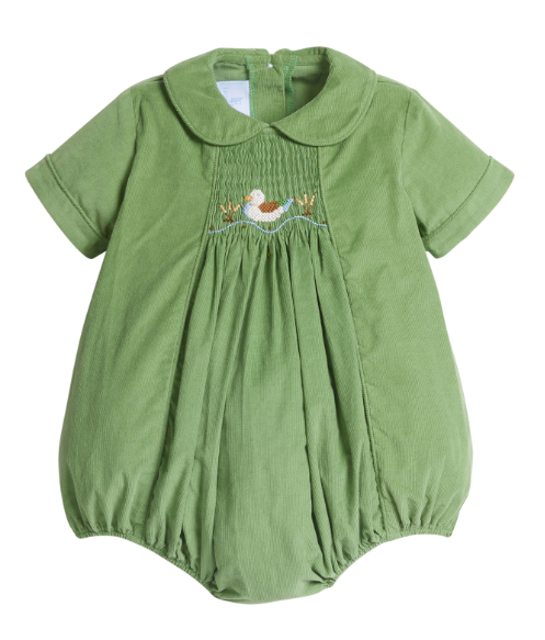 LITTLE ENGLISH CHEST SMOCKED BUBBLE MALLARD