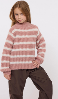 SADIE & SAGE HIGH NECK STRIPED SWEATER