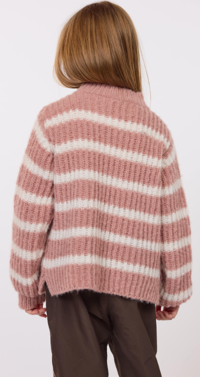 SADIE & SAGE HIGH NECK STRIPED SWEATER