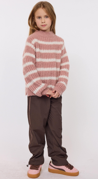 SADIE & SAGE HIGH NECK STRIPED SWEATER