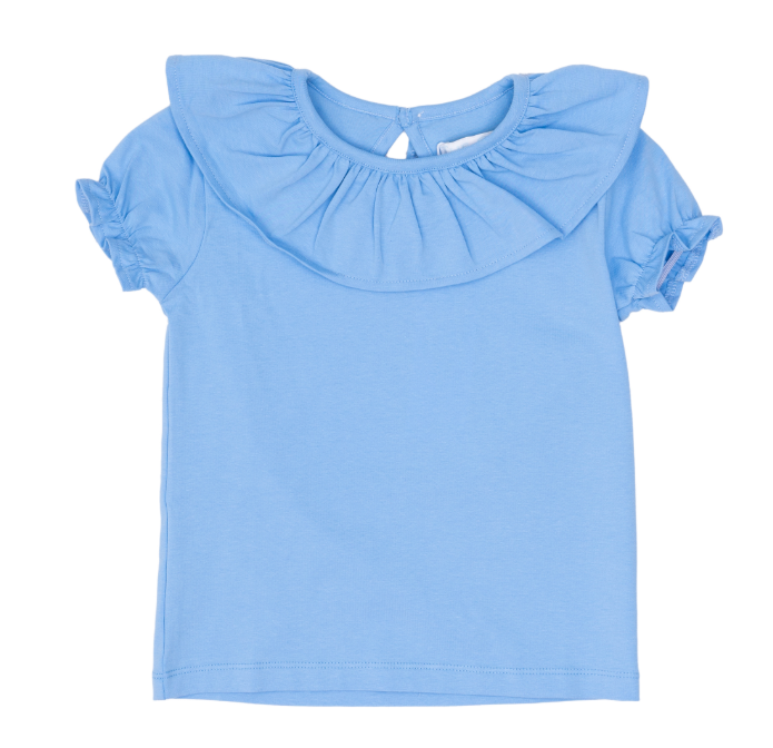 THE OAKS LARRISON TOP FRENCH BLUE RUFFLE