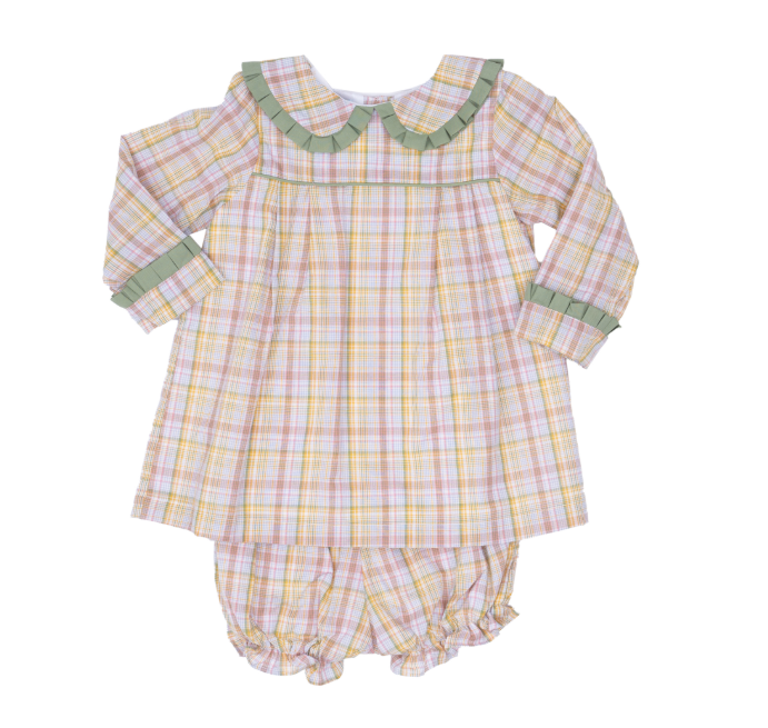 THE OAKS TAYLOR BLOOMER SET HARVEST FIELDS PLAID