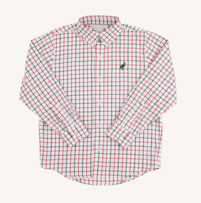 TBBC DEANS LIST DRESS SHIRT OLD TOWN TATTERSALL/GRIER GREEN