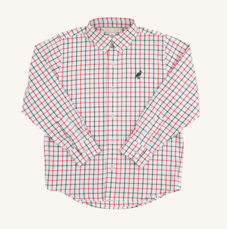 TBBC DEANS LIST DRESS SHIRT OLD TOWN TATTERSALL/GRIER GREEN