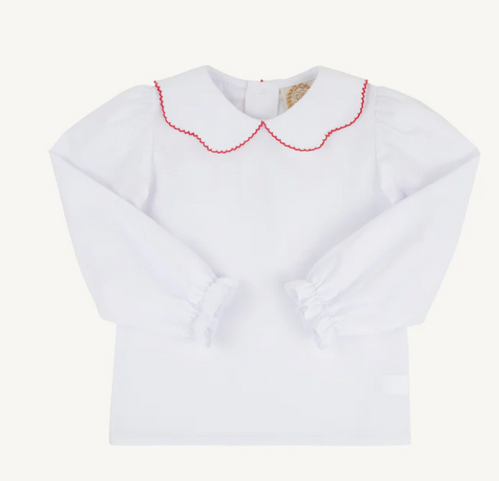 TBBC EMMAS TOP ONSIE WORTH AVE WHITE/RICHMOND RED