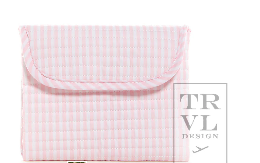 TRVL QUILTED STROLLER BAG BUNDLE PIMLICO STRIPE PINK+ CHANGER MATS + EVERYDAY