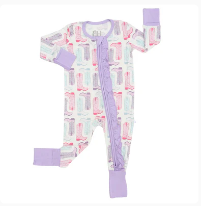 HAMNER HILL DOUBLE ZIPPER ROMPER GIRLS PETALS AND SPURS