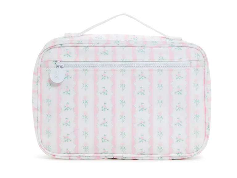 TRVL BUNDLE UP HANGING TOILETRY BAG RIBBON FLORAL PINK