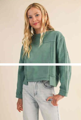 HEART AND ARROW CREWNECK SWEATSHIRT TEAL