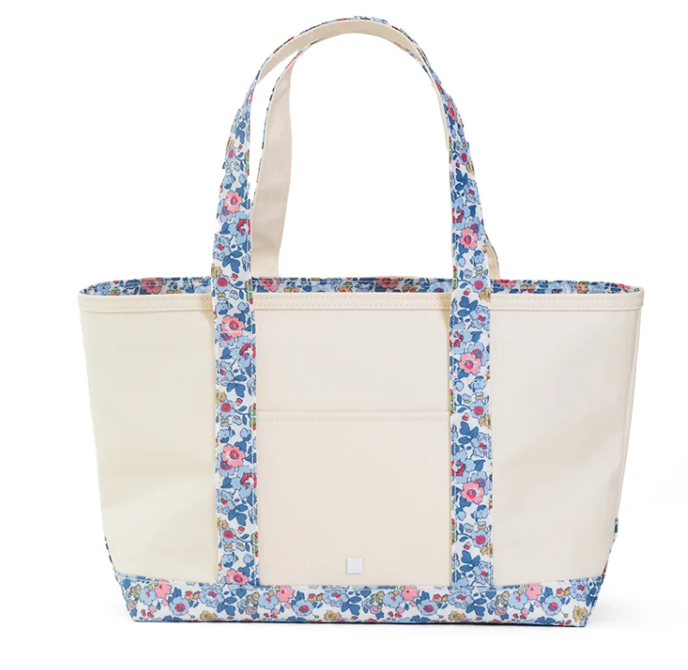TRVL MEDIUM TOTE COATED CANVAS NATURAL WITH BRIDGEHAMPTON