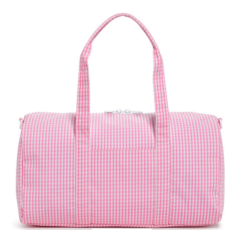 TRVL WEEKENDER DUFFEL BAG PINK GINGHAM