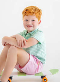 TBBC PRIM & PROPER POLO SUMNER COUNTY STRIPE GRACE BAY GREEN