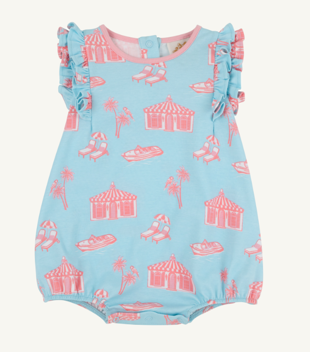 TBBC RUEHLING RUFFLE BUBBLE PARROT CAY CANOPY/SANDPEARL PINK