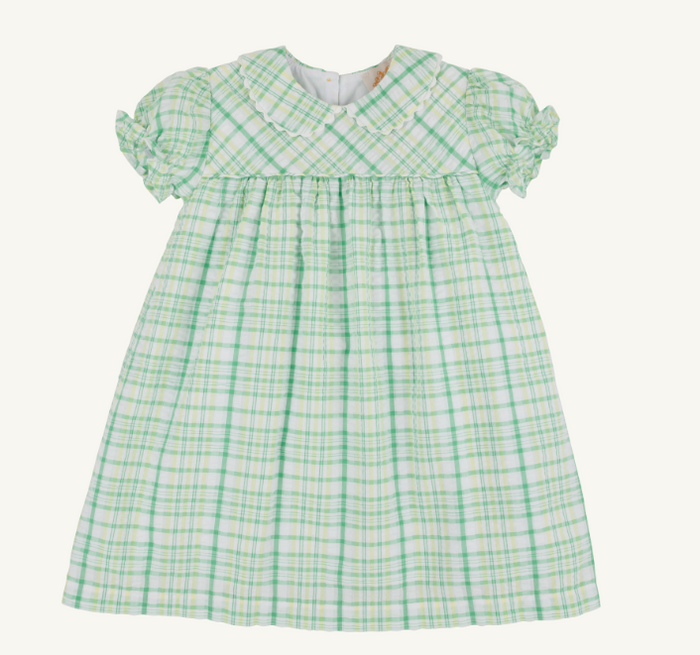 TBBC HOLLY DAY DRESS SEERSUCKER GIBOSN ISLAND GREEN AND LAKE WORTH YELLOW SEWANEE SEERSUCKER