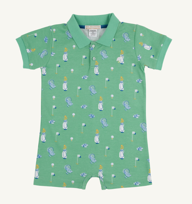 TBBC SIR PROPERS ROMPER CLUBHOUSE COUTURE WOOD BOAT BLUE