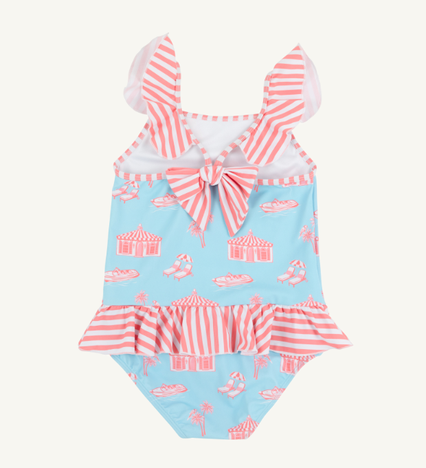 TBBC ST. LUCIA SWIMSUIT PARROT CAY CORAL STRIPE