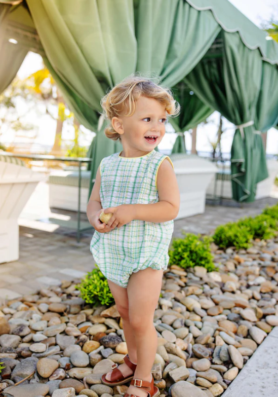 TBBC BENJAMIN BUBBLE SEERSUCKER GIBSON ISLAND GREEN WITH LAKE WORTH YELLOW