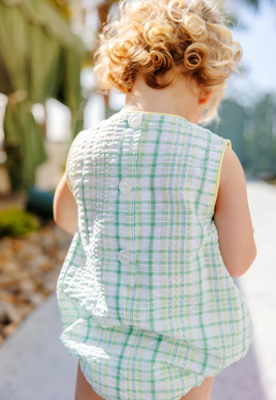 TBBC BENJAMIN BUBBLE SEERSUCKER GIBSON ISLAND GREEN WITH LAKE WORTH YELLOW