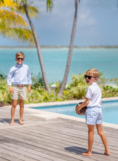 SHEFFIELD SHORTS BARRINGTON BLUE CHECK/WORTH AVE WHITE