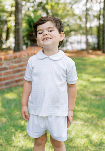 SIBLEY SHORT SET CORNFLOWER CHECK