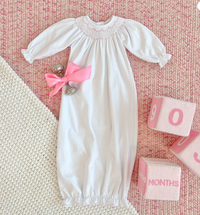 Sweetly Smocked Greeting Gown Pink