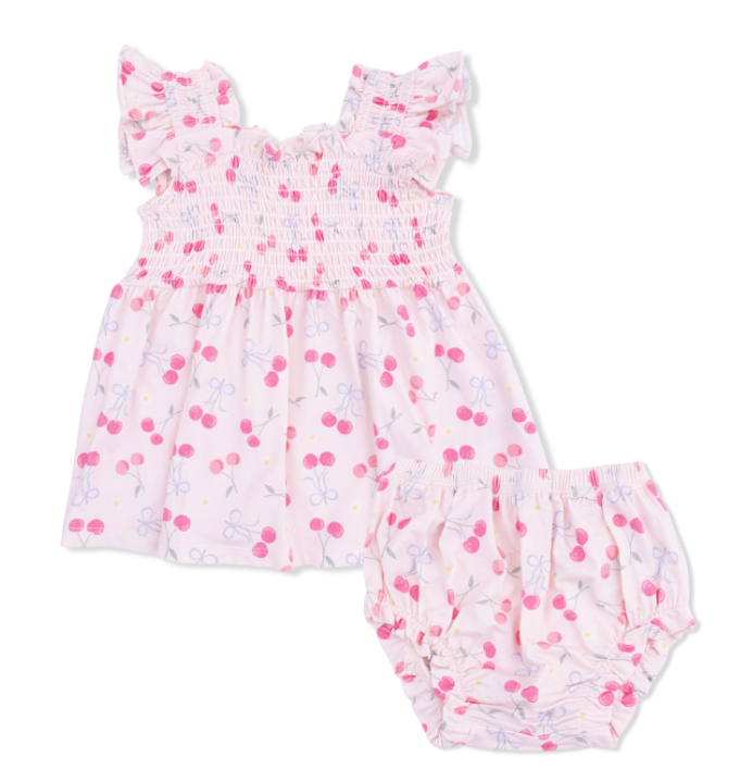 SWEET BOW CHERRIES BABY DOLL TUNIC AND BLOOMER SET
