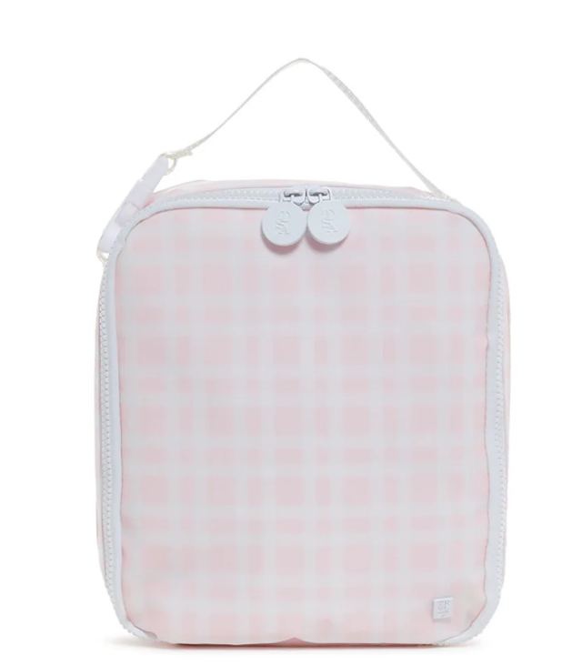 TRVL LUNCH BOX INSULATED LUNCH BAG PIMLICO PLAID PINK