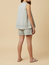 GIRLS STITCHED KNIT SHORT SET