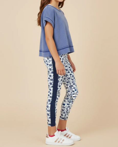 GIRLS OPEN TULIP BACK WASHED KNIT TEE