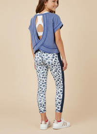 GIRLS OPEN TULIP BACK WASHED KNIT TEE